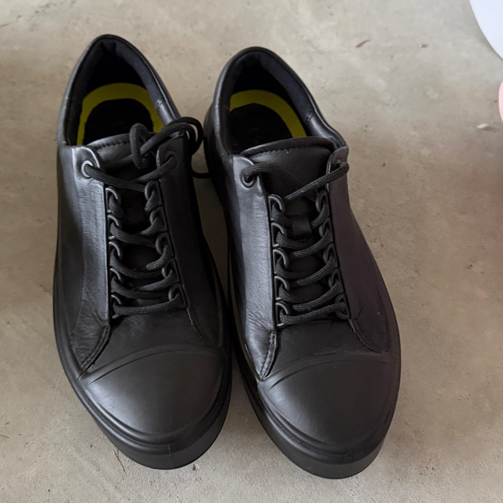 Black Leather Sneakers